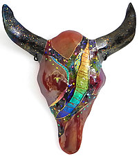 Cow Skull by Karen Ehart (Art Glass Wall Sculpture)