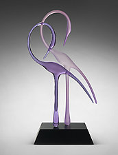 Paso Doble Dancers, Violet/Amethyst by Warner Whitfield and Beatriz Kelemen (Art Glass Sculpture)
