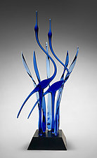 Blue Waters by Warner Whitfield and Beatriz Kelemen (Art Glass Sculpture)