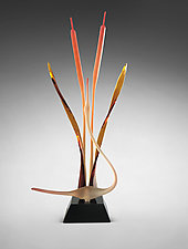 Cry of the Loon, Autumn Burst by Warner Whitfield and Beatriz Kelemen (Art Glass Sculpture)