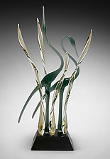 Together II, Mystic Silver by Warner Whitfield and Beatriz Kelemen (Art Glass Sculpture)