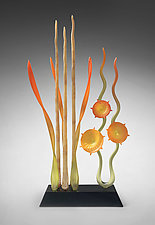 Perennial Hope, Citrus Tangerine by Warner Whitfield and Beatriz Kelemen (Art Glass Sculpture)