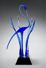 Blue Waters Edge by Warner Whitfield and Beatriz Kelemen (Art Glass Sculpture)