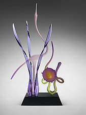Dancing in the Garden of Glory, Amethyst by Warner Whitfield and Beatriz Kelemen (Art Glass Sculpture)