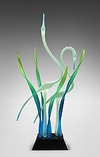 Together II, Seaglass Green by Warner Whitfield and Beatriz Kelemen (Art Glass Sculpture)