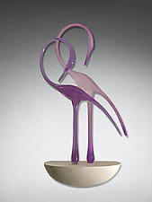 Paso Doble Dancers, Violet Amethyst by Warner Whitfield and Beatriz Kelemen (Art Glass Wall Sculpture)