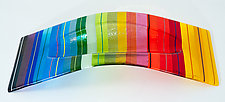 Rainbow Bent Oval Vessel by Renato Foti (Glass Vase Vessel)