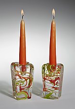 Tower Candlesticks by Joel and Candace  Bless (Art Glass Candleholder)
