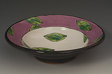 Violet Leaf Serving Bowl by Farraday Newsome (Ceramic Bowl)