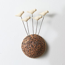 Flock of Birds by Cathy Broski (Ceramic Wall Sculpture)