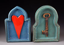 Key to My Heart by Cathy Broski (Ceramic Wall Sculpture)