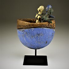 One World, Same Boat II on Stand by Cathy Broski (Ceramic Sculpture)