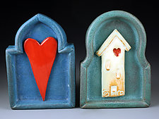 Home Is Where the Heart Is by Cathy Broski (Ceramic Wall Sculpture)