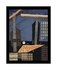 Cranes at Night by Julie Powell (Fiber Wall Hanging)