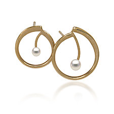 Your Melody Post Earrings by Aleksandra Vali (Gold, Silver, Pearl & Stone Earrings)