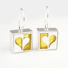 Half Heart Earrings by Victoria Varga (Silver & Resin Earrings)