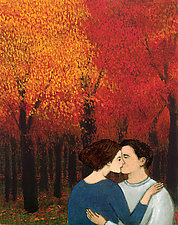 Lovers in the Fall by Brian Kershisnik (Giclee Print)