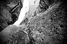 Detail of a Canyon Wall, Santa Fe by Jed Share (Black & White Photograph)