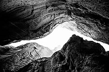Looking Up, Canyon, Santa Fe, New Mexico by Jed Share (Black & White Photograph)