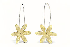 Textured Bloom Gold Earrings by Linda Bernasconi (Gold & Silver Earrings)