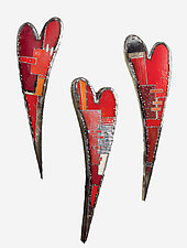 Swooping Hearts Wall Sculpture by Anthony Hansen (Metal Wall Sculpture)