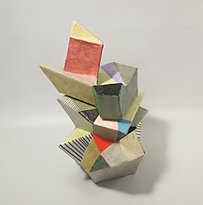 Facets Box with Stripes by Sally Prangley (Paper Box)
