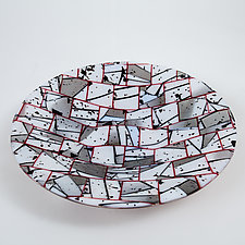 Black and White Mosaic Bowl by Varda Avnisan (Art Glass Bowl)
