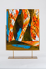 Abstract Orange by Varda Avnisan (Art Glass Sculpture)