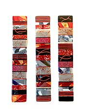 Composition in Red and Black by Varda Avnisan (Art Glass Wall Sculpture)