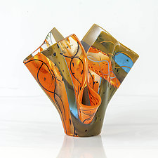 Falling Leaves by Varda Avnisan (Art Glass Sculpture)