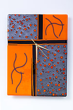 Orange Clock by Varda Avnisan (Art Glass Clock)