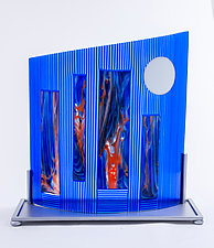 Blue in the Moonlight by Varda Avnisan (Art Glass Sculpture)