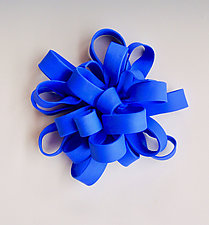 Bling in Blue by Lenore Lampi (Ceramic Wall Sculpture)