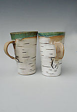 Birch Motif Travel Cup Set of Two by Lenore Lampi (Ceramic Drinkware)