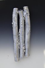 High Relief with Silver Leaf by Lenore Lampi (Ceramic Wall Sculpture)