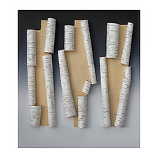 Scrolls in Blush by Lenore Lampi (Ceramic Wall Sculpture)