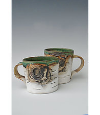 Birch Motif Mugs Set of Two II by Lenore Lampi (Ceramic Mug)
