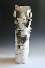 Traditional Birch Motif Vessel by Lenore Lampi (Ceramic Vessel)