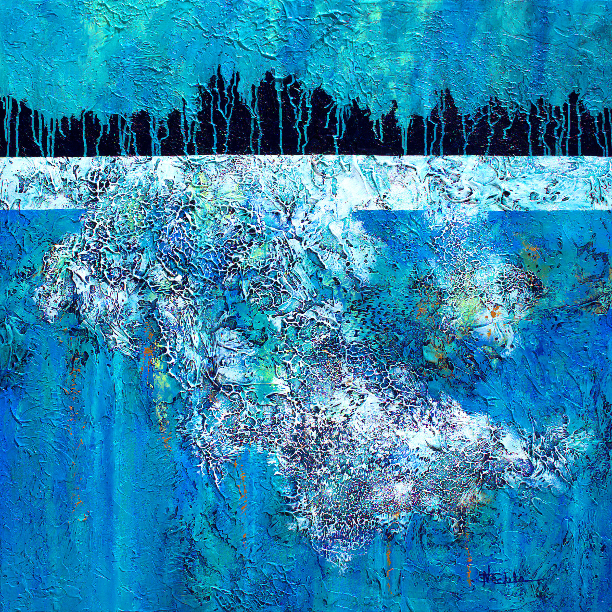 Lake Effect by Nancy Eckels (Acrylic Painting) | Artful Home How Does The Artist Create Movement In The Painting Above