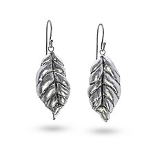 Lemon Leaf Earrings by Nancy Troske (Silver Earrings)