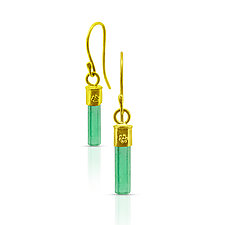 Brazilian Emerald Crystal Earrings by Nancy Troske (Gold & Stone Earrings)