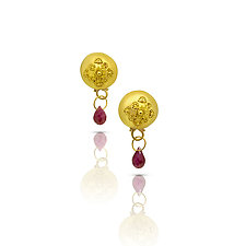 Call of the Nile Earrings by Nancy Troske (Gold & Stone Earrings)