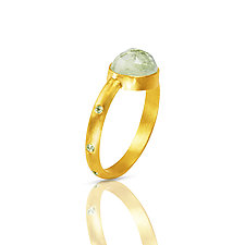 Reflected Light Moonstone and Diamond Ring by Nancy Troske (Gold & Stone Ring)