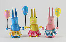 Happy Bunnies by Hilary Pfeifer (Wood Sculpture)