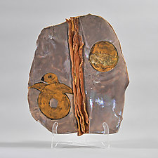Rectangle Platter with Gold Bird and Sun by Lois Sattler (Ceramic Platter)
