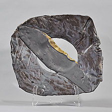 Dark Pewter Metallic With Copper Tones and Gold Accent by Lois Sattler (Ceramic Wall Platter)
