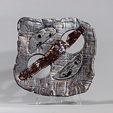 Square Pewter Metallic Glaze Platter by Lois Sattler (Ceramic Wall Platter)