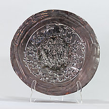 Bronze Platter with Antique Filigree Threads in Center by Lois Sattler (Ceramic Wall Platter)