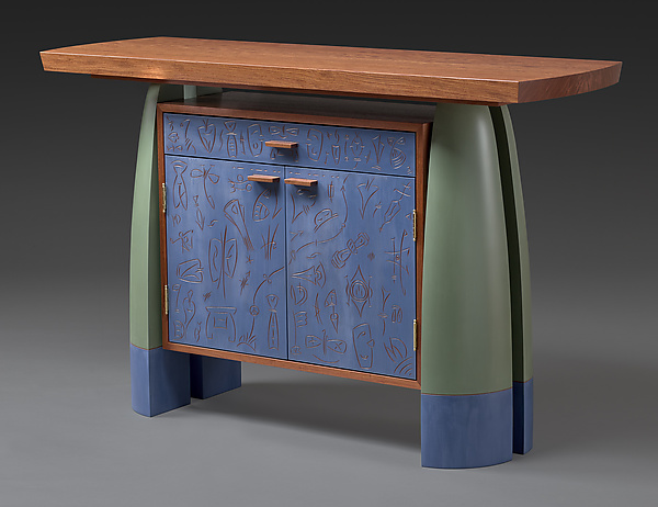 Bubinga Split-Leg Console by Mark Del Guidice (Wood Console Table) | Artful Home