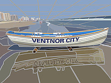 Ventnor City Beach Vista Scene by Jonathan I. Mandell (Giclee Print)